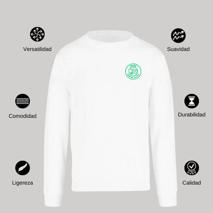 Sudadera Unisex Blanco Personalizable Escudo