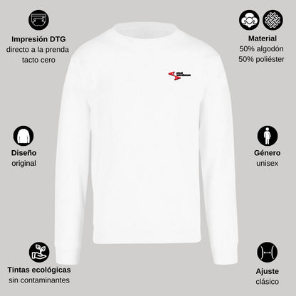 Sudadera Unisex Blanco Personalizable Escudo