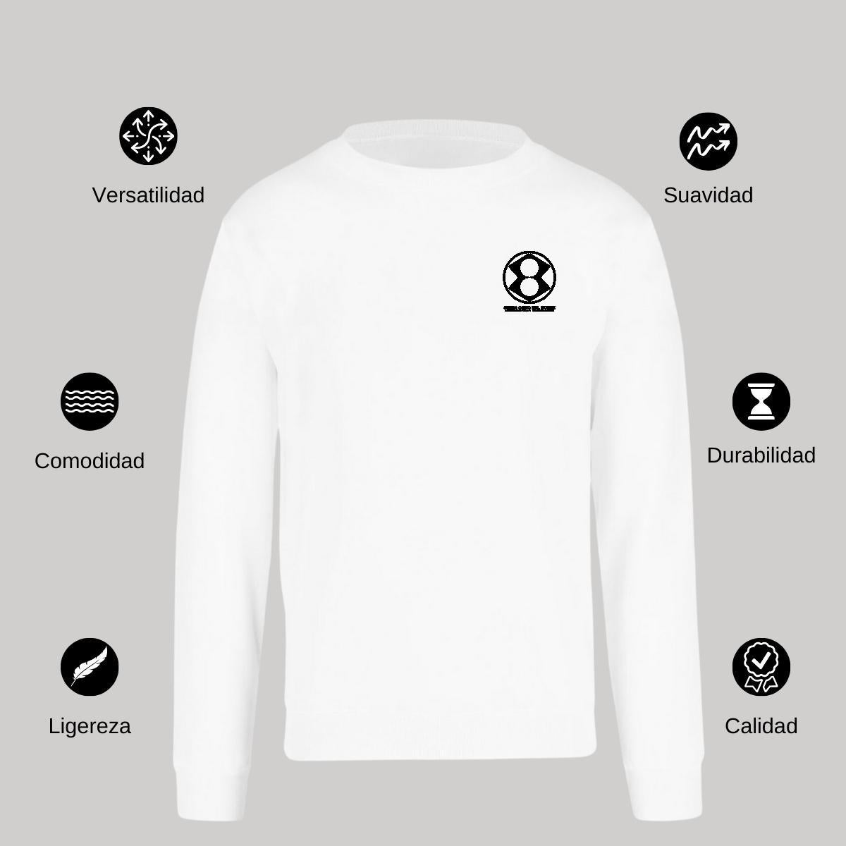 Sudadera Unisex Blanco Personalizable Escudo