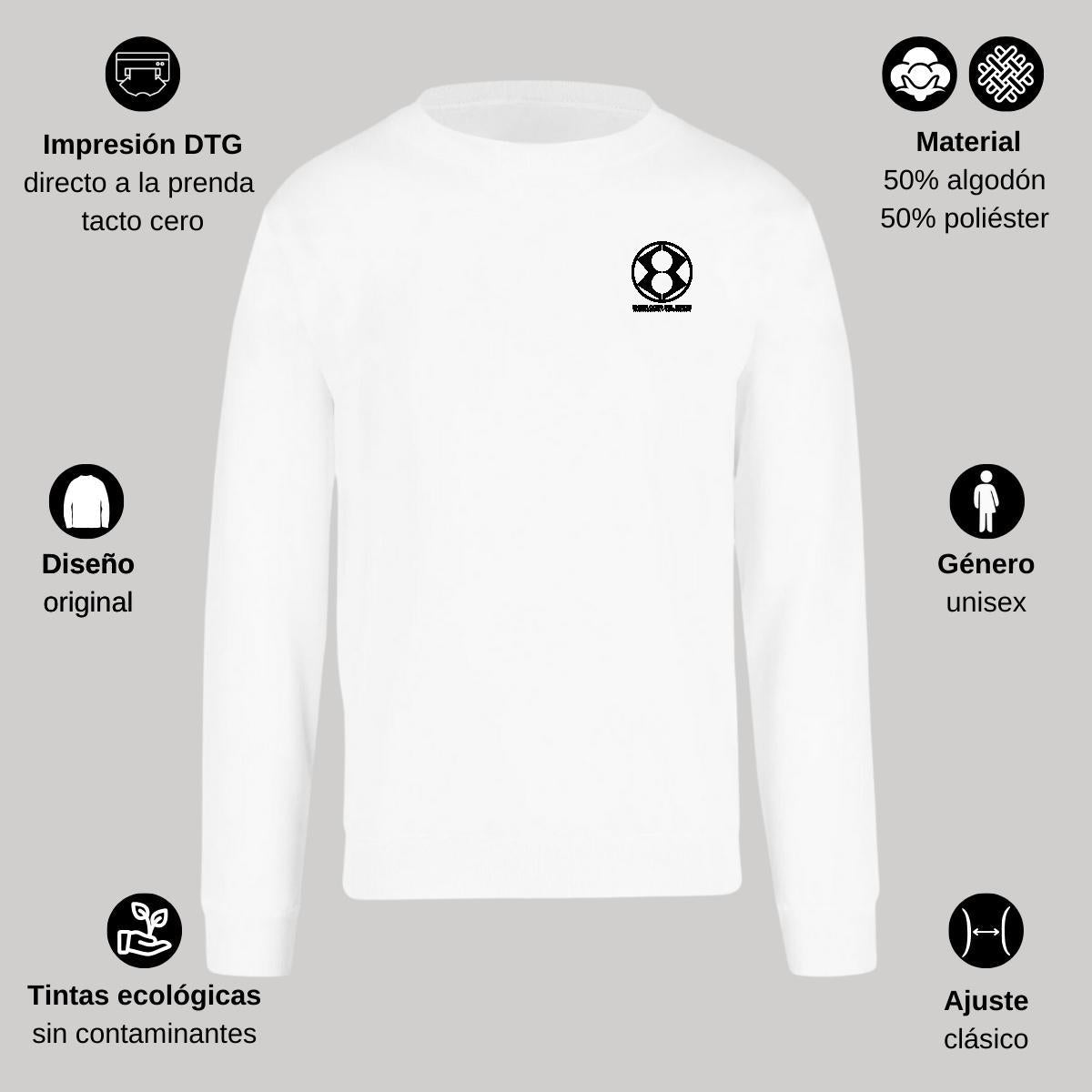 Sudadera Unisex Blanco Personalizable Escudo