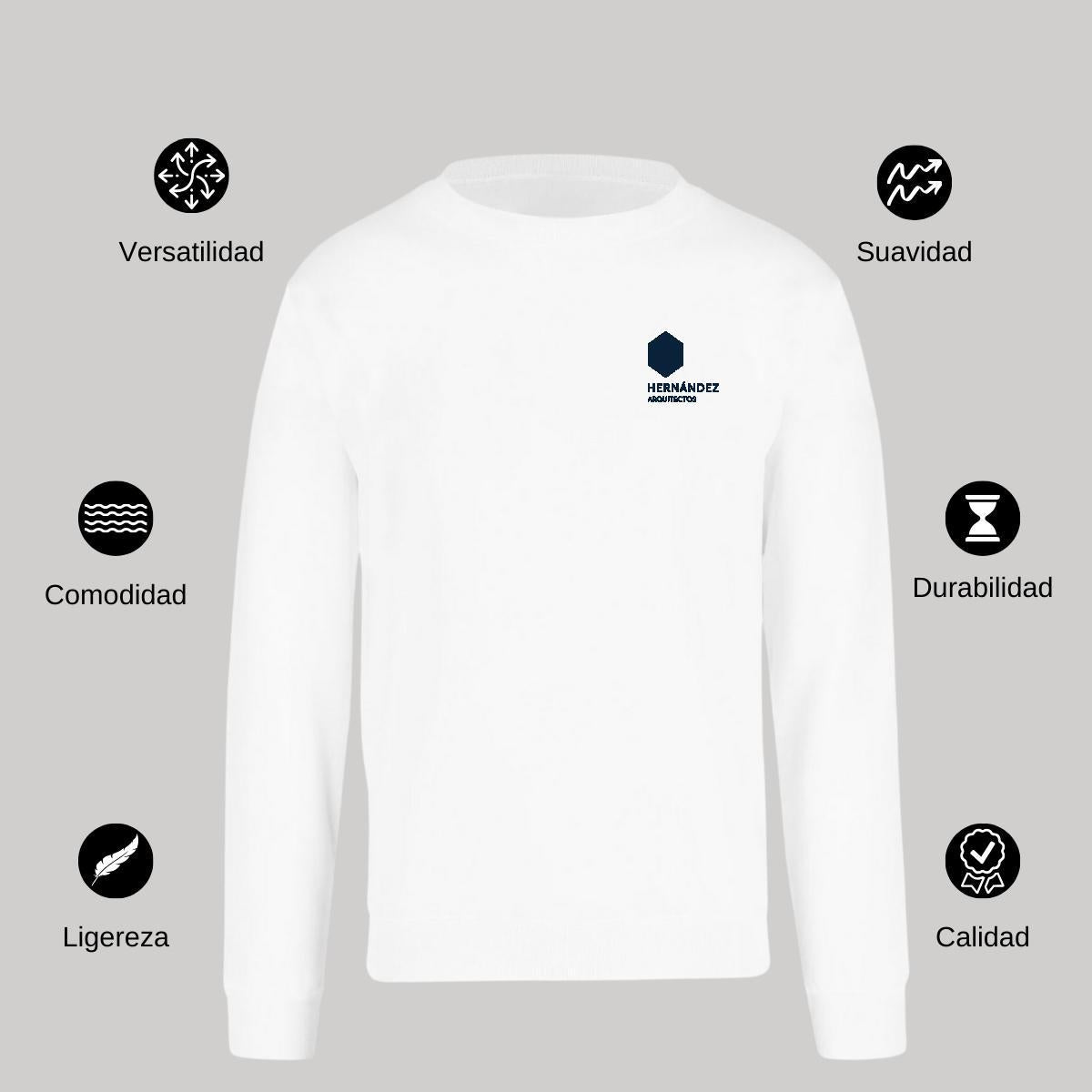 Sudadera Unisex Blanco Personalizable Escudo