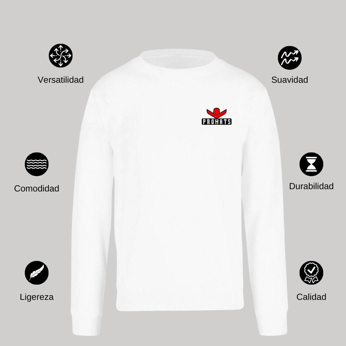 Sudadera Unisex Blanco Personalizable Escudo