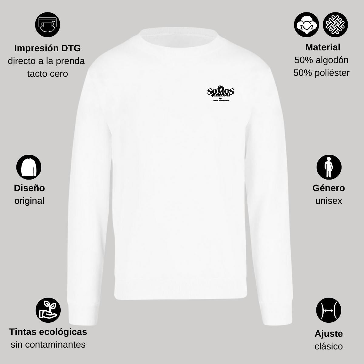 Sudadera Unisex Blanco Personalizable Escudo