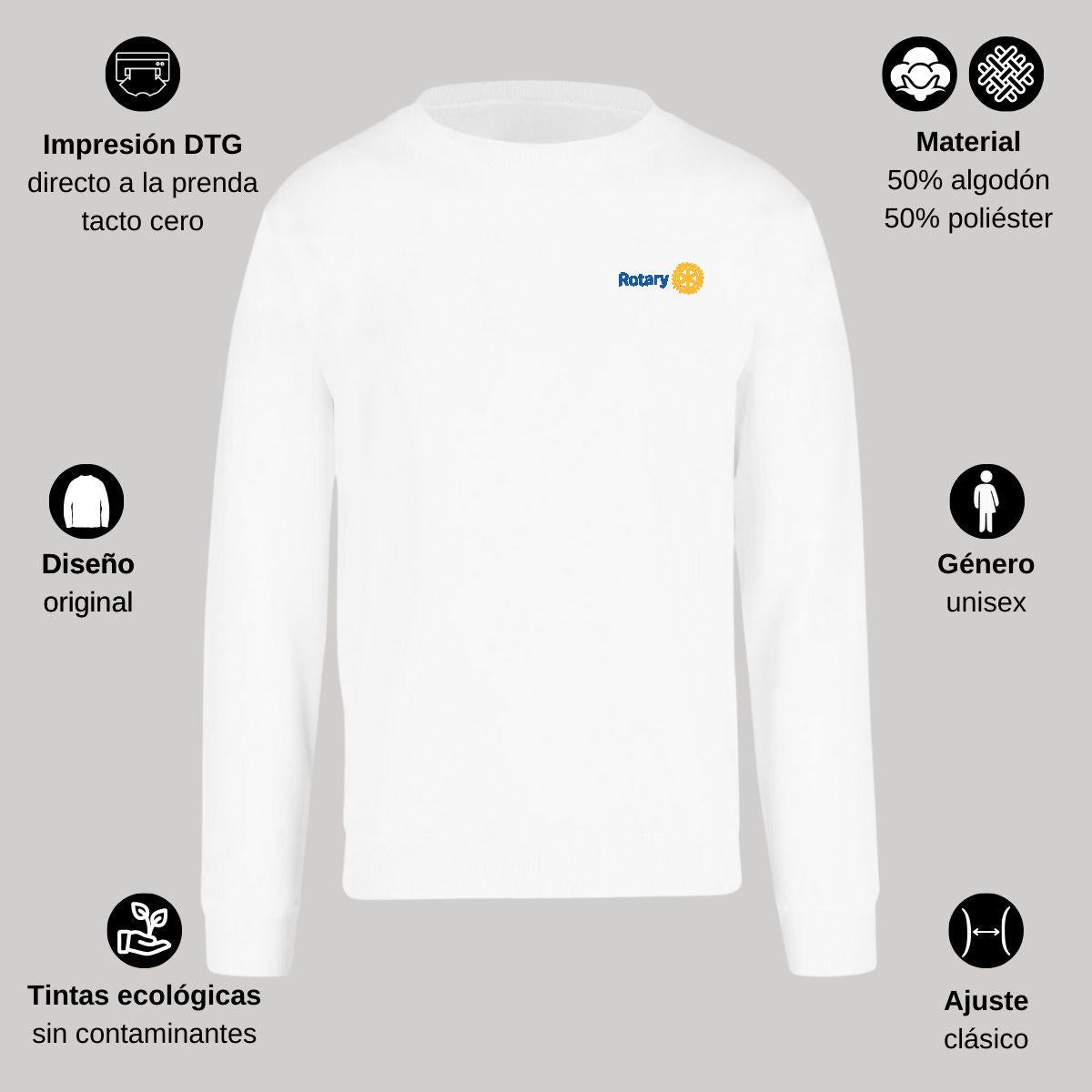 Sudadera Unisex Blanco Personalizable Escudo