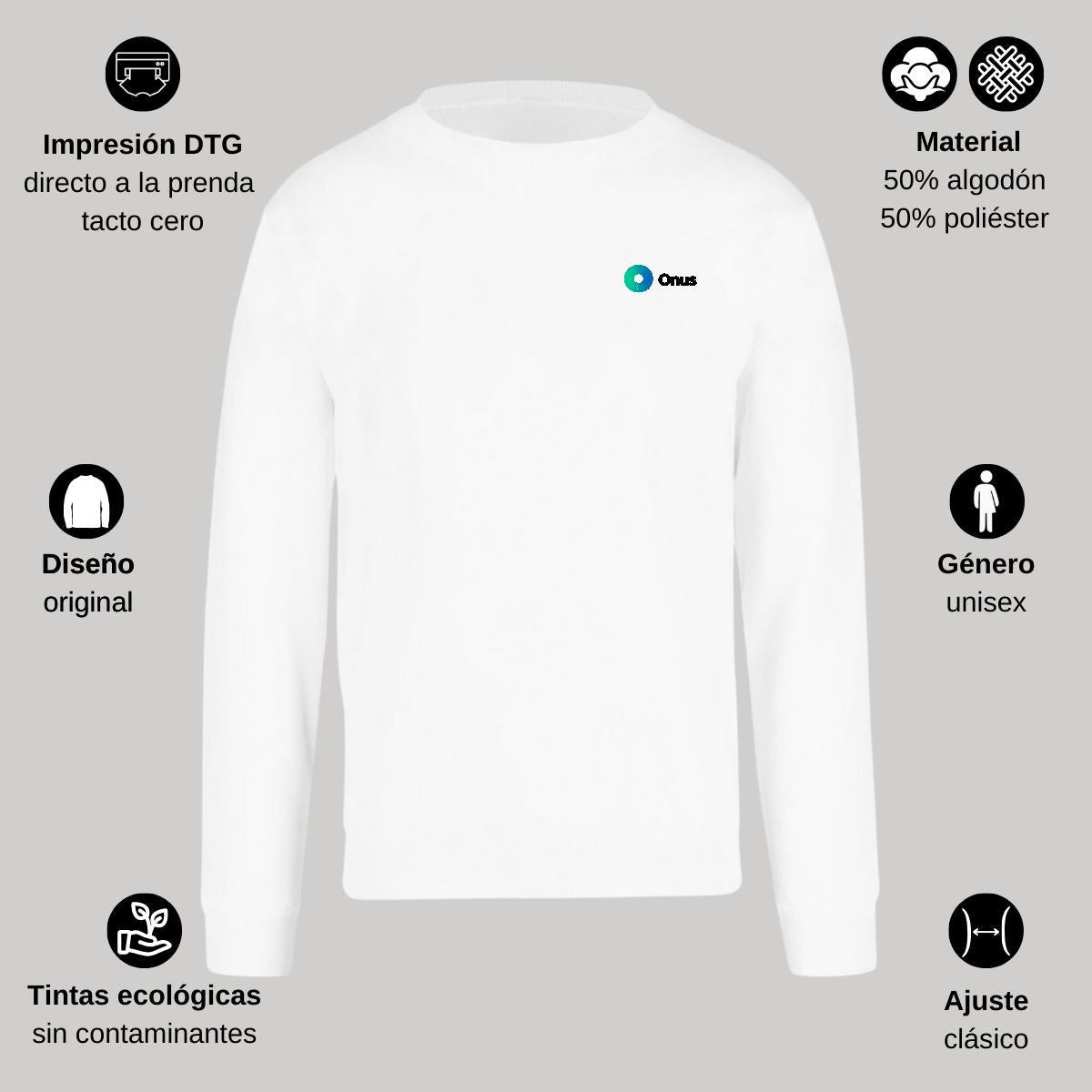 Sudadera Unisex Blanco Personalizable Escudo