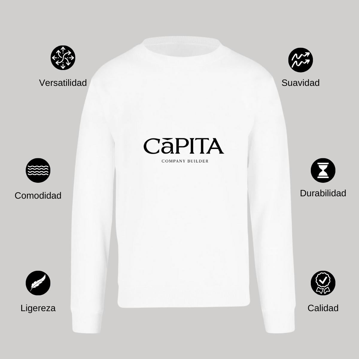 Sudadera Unisex Blanco Personalizable Logo