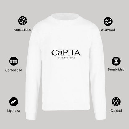 Sudadera Unisex Blanco Personalizable Logo