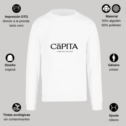 Sudadera Unisex Blanco Personalizable Logo