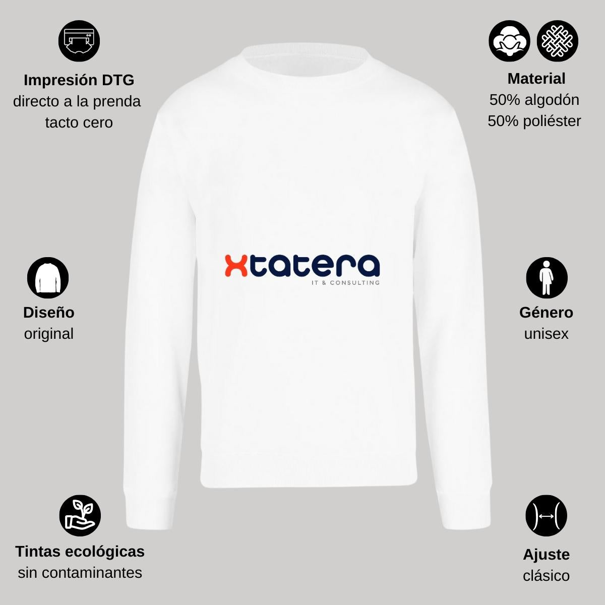 Sudadera Unisex Blanco Personalizable Logo