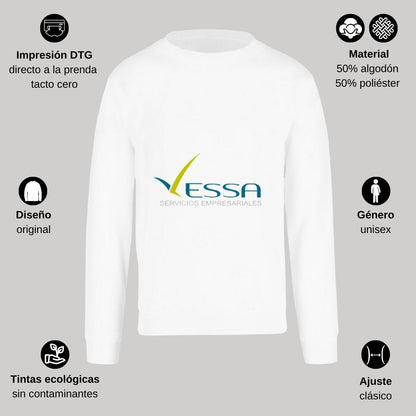 Sudadera Unisex Blanco Personalizable Logo