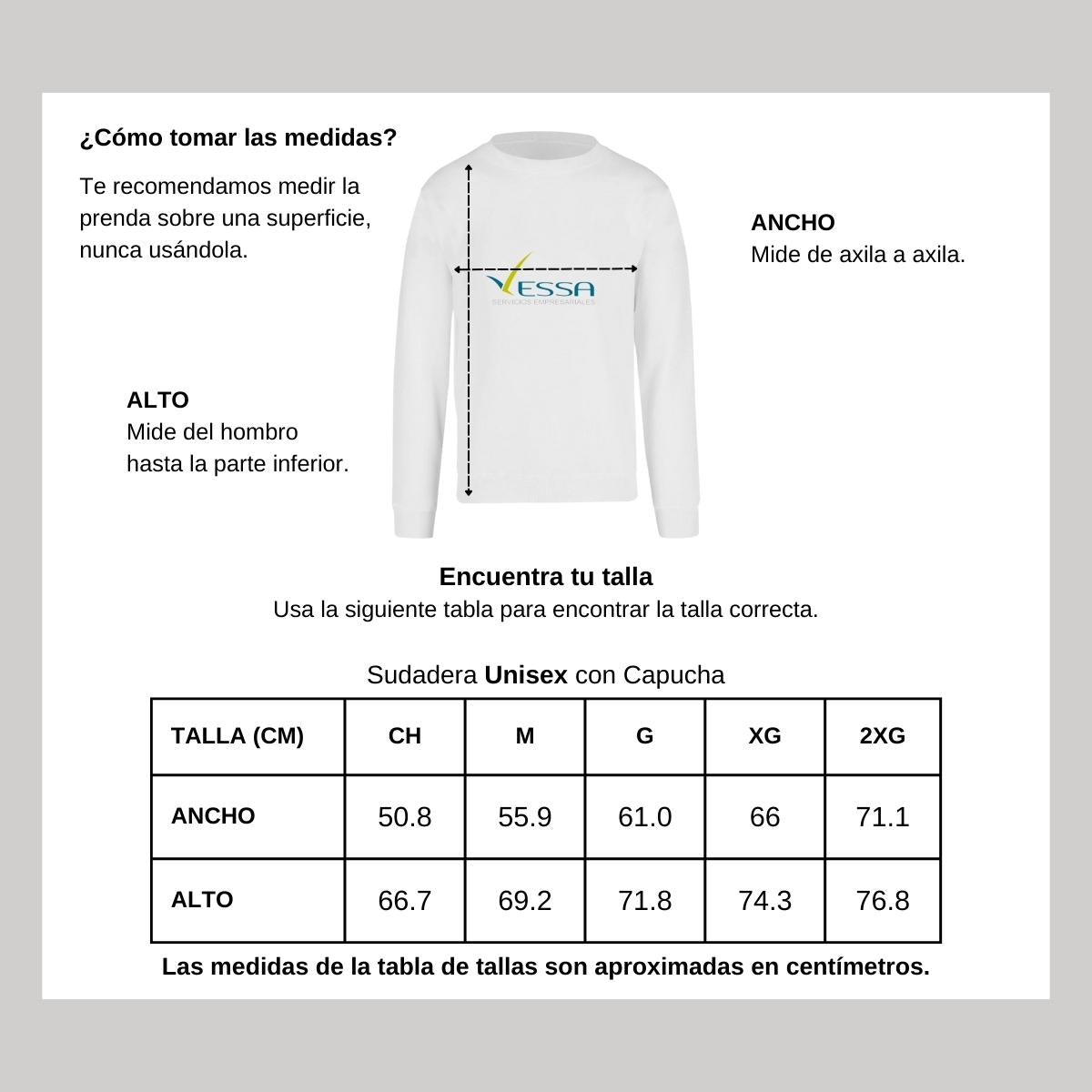 Sudadera Unisex Blanco Personalizable Logo