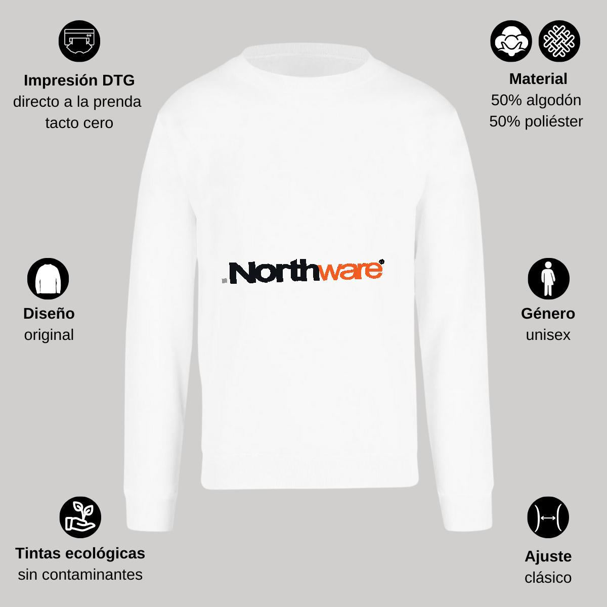 Sudadera Unisex Blanco Personalizable Logo