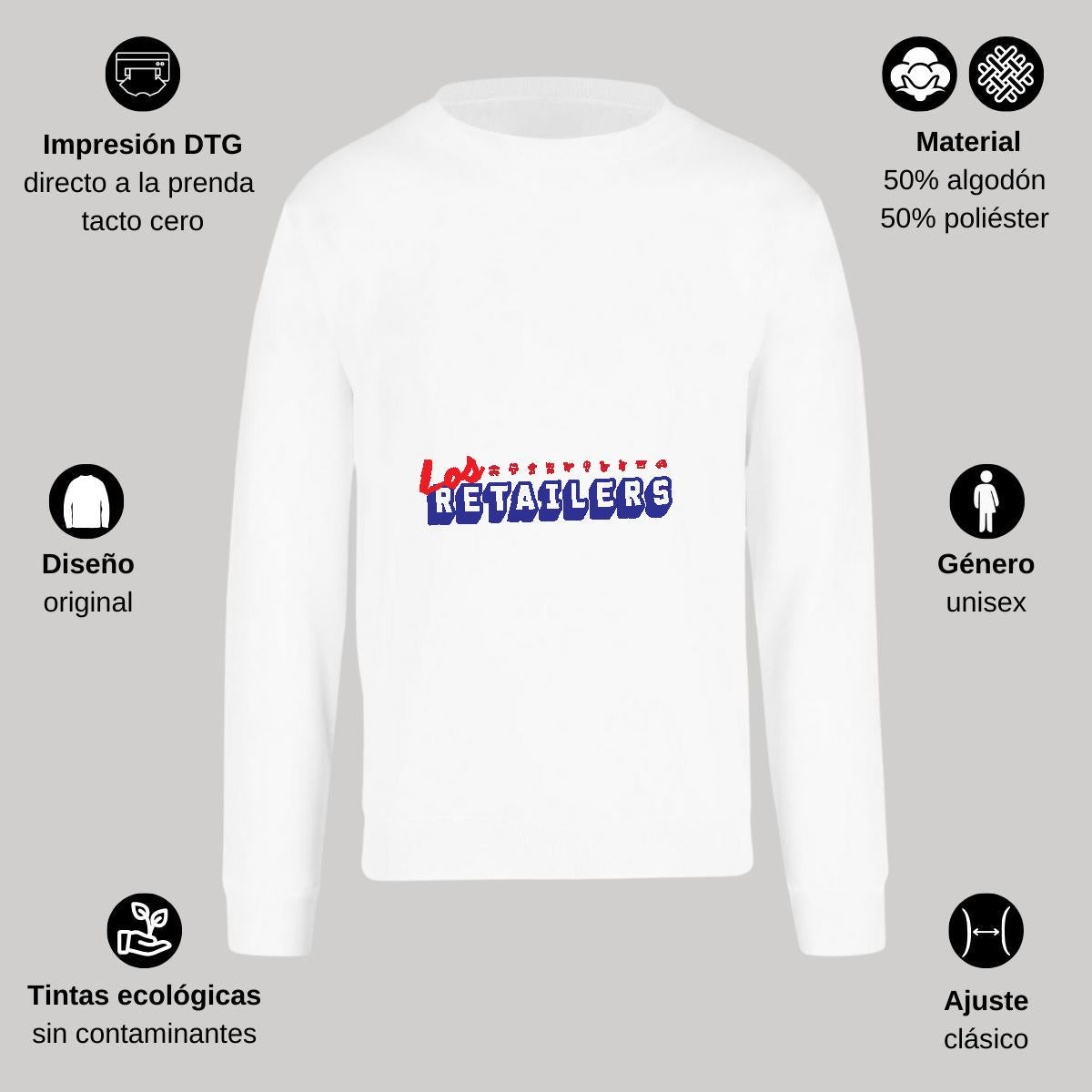 Sudadera Unisex Blanco Personalizable Logo