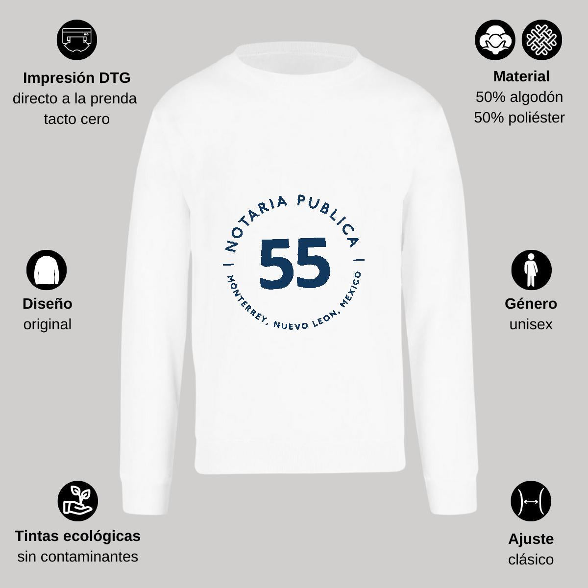 Sudadera Unisex Blanco Personalizable Logo