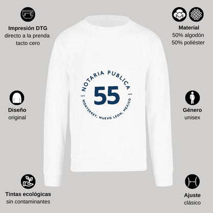 Sudadera Unisex Blanco Personalizable Logo