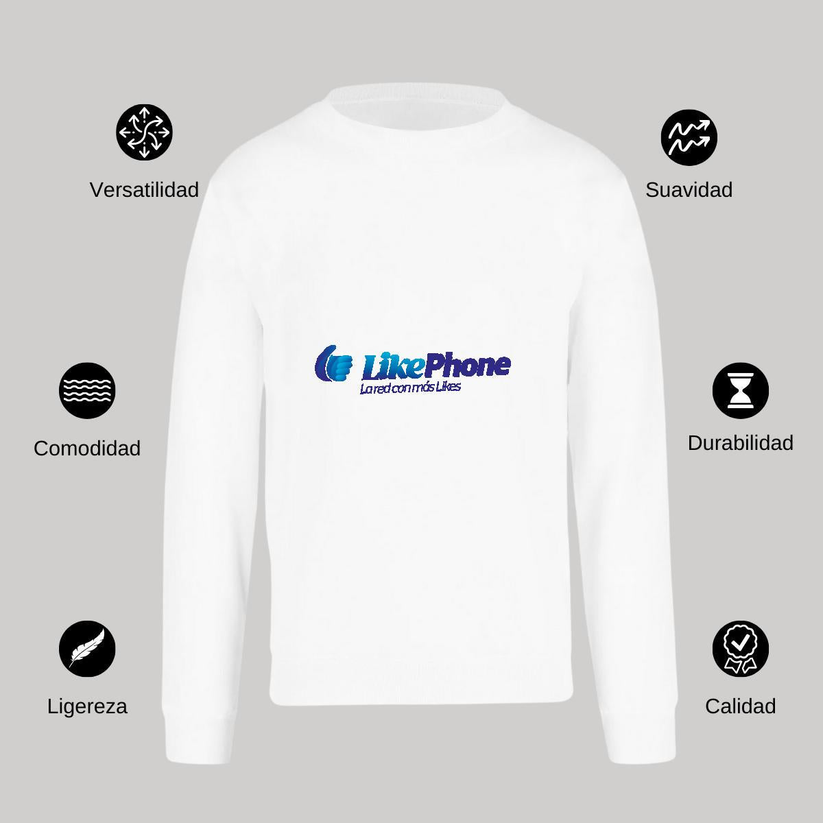 Sudadera Unisex Blanco Personalizable Logo
