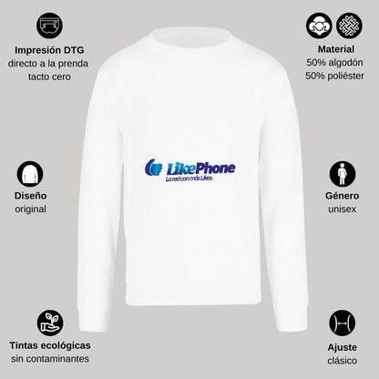 Sudadera Unisex Blanco Personalizable Logo