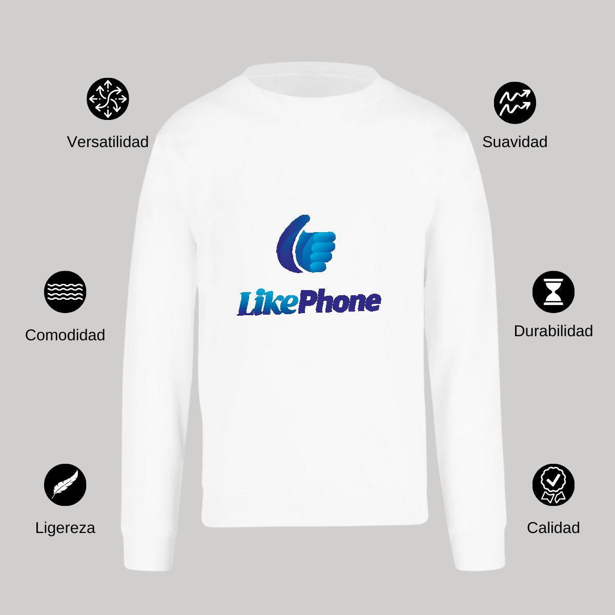 Sudadera Unisex Blanco Personalizable Logo