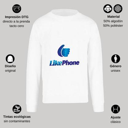 Sudadera Unisex Blanco Personalizable Logo