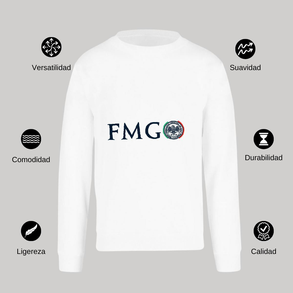 Sudadera Unisex Blanco Personalizable Logo