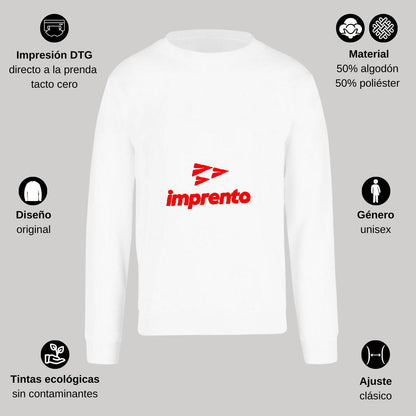 Sudadera Unisex Blanco Personalizable Logo