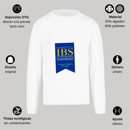 Sudadera Unisex Blanco Personalizable Logo