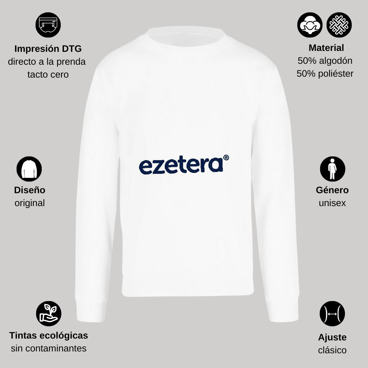 Sudadera Unisex Blanco Personalizable Logo