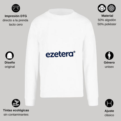 Sudadera Unisex Blanco Personalizable Logo