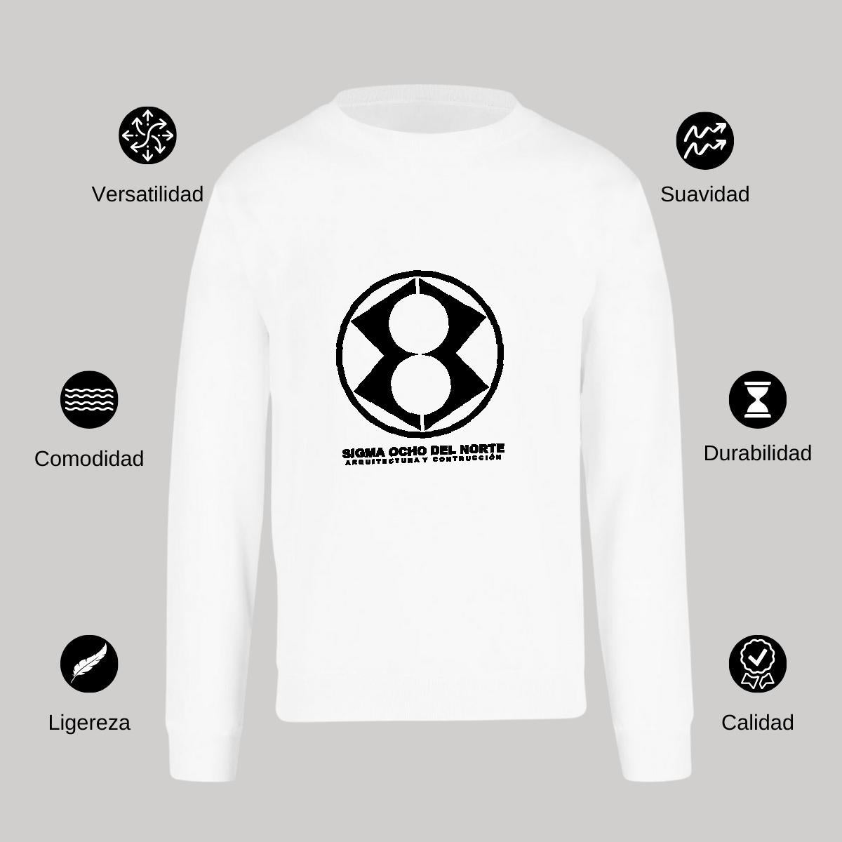 Sudadera Unisex Blanco Personalizable Logo