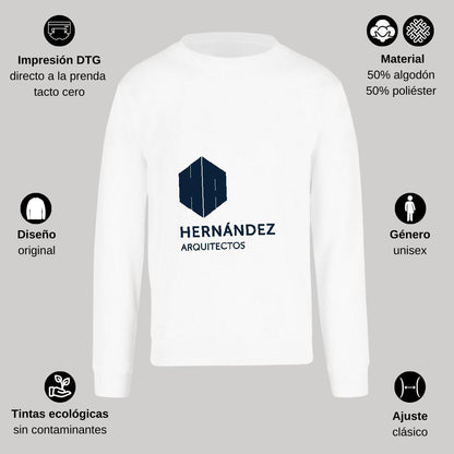 Sudadera Unisex Blanco Personalizable Logo