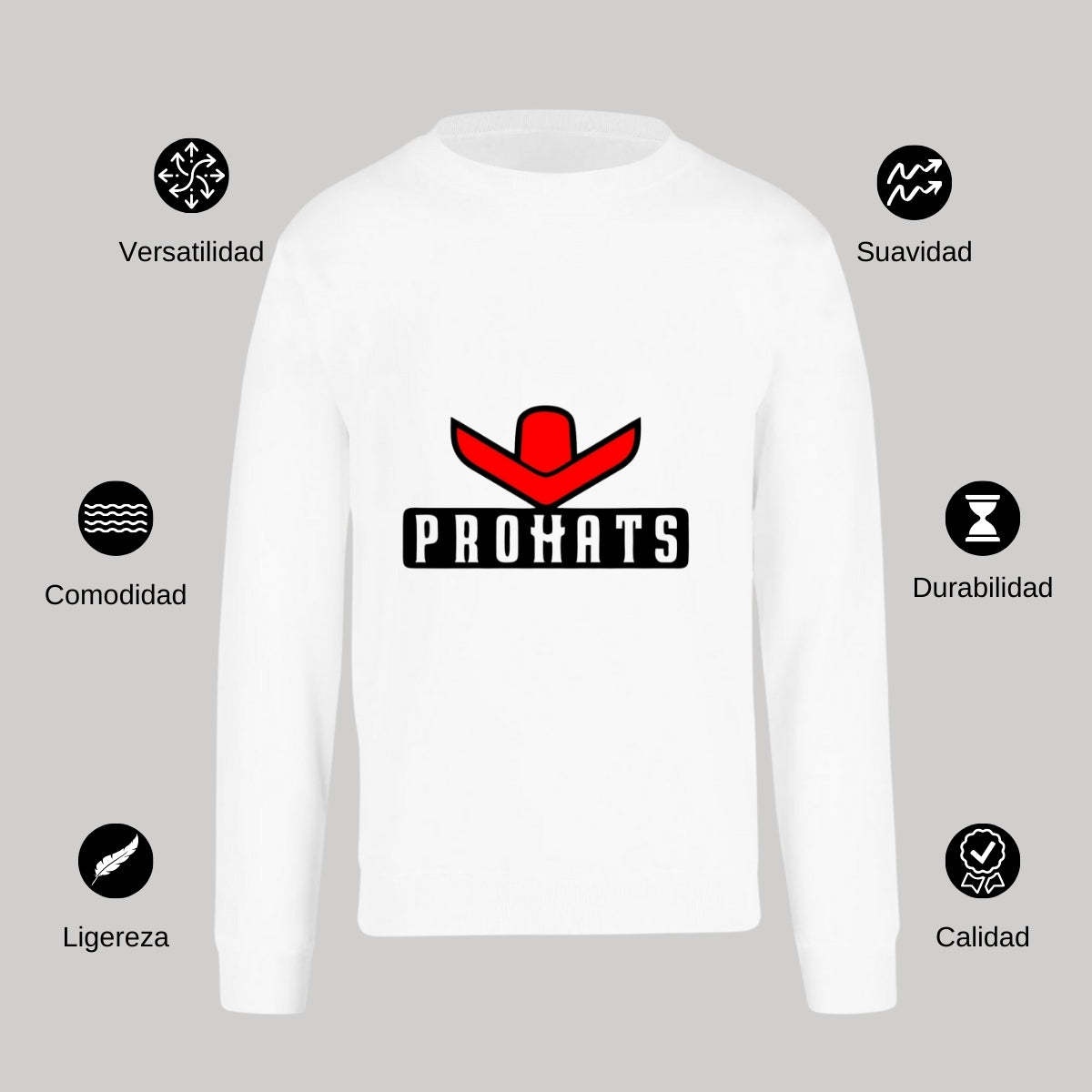 Sudadera Unisex Blanco Personalizable Logo