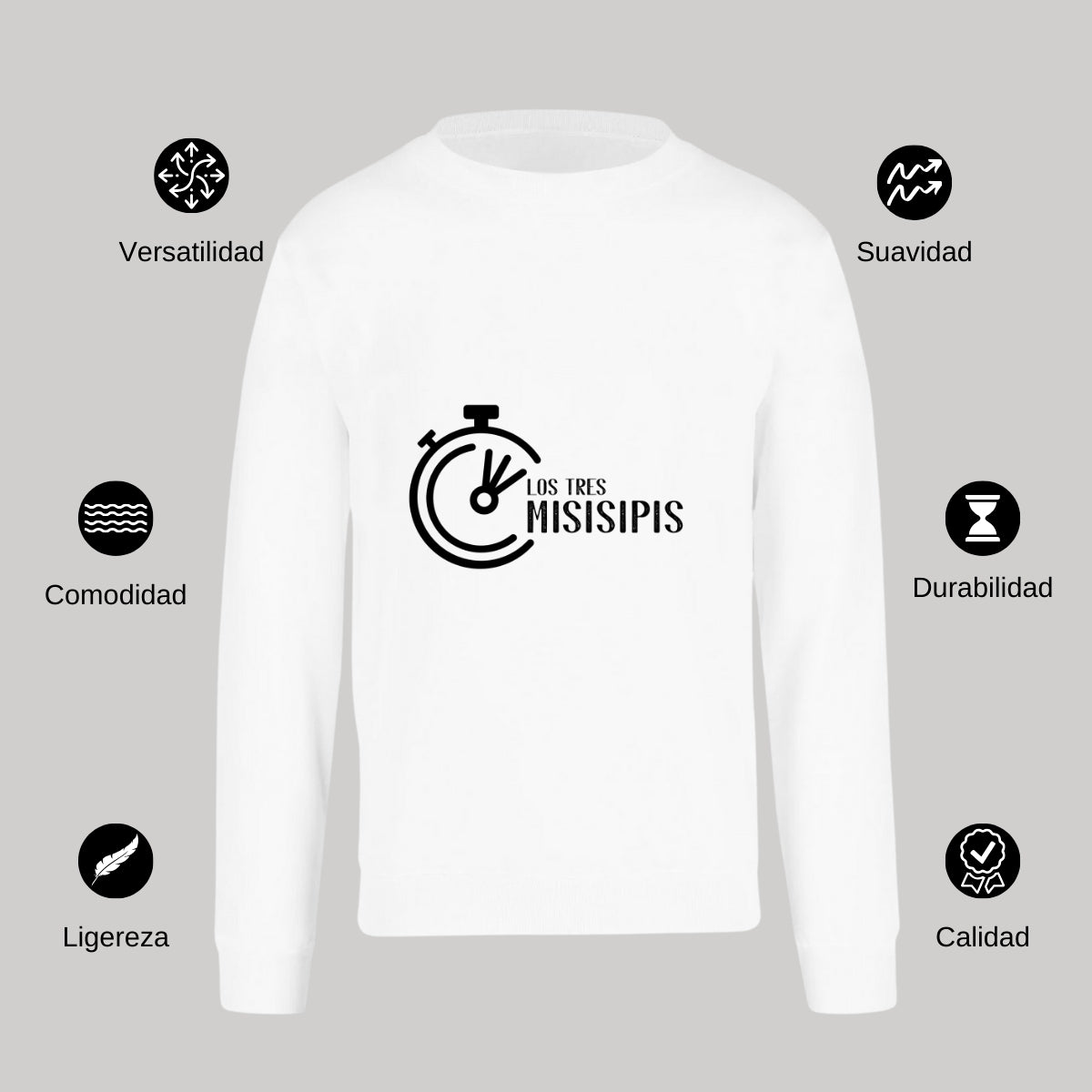 Sudadera Unisex Blanco Personalizable Logo