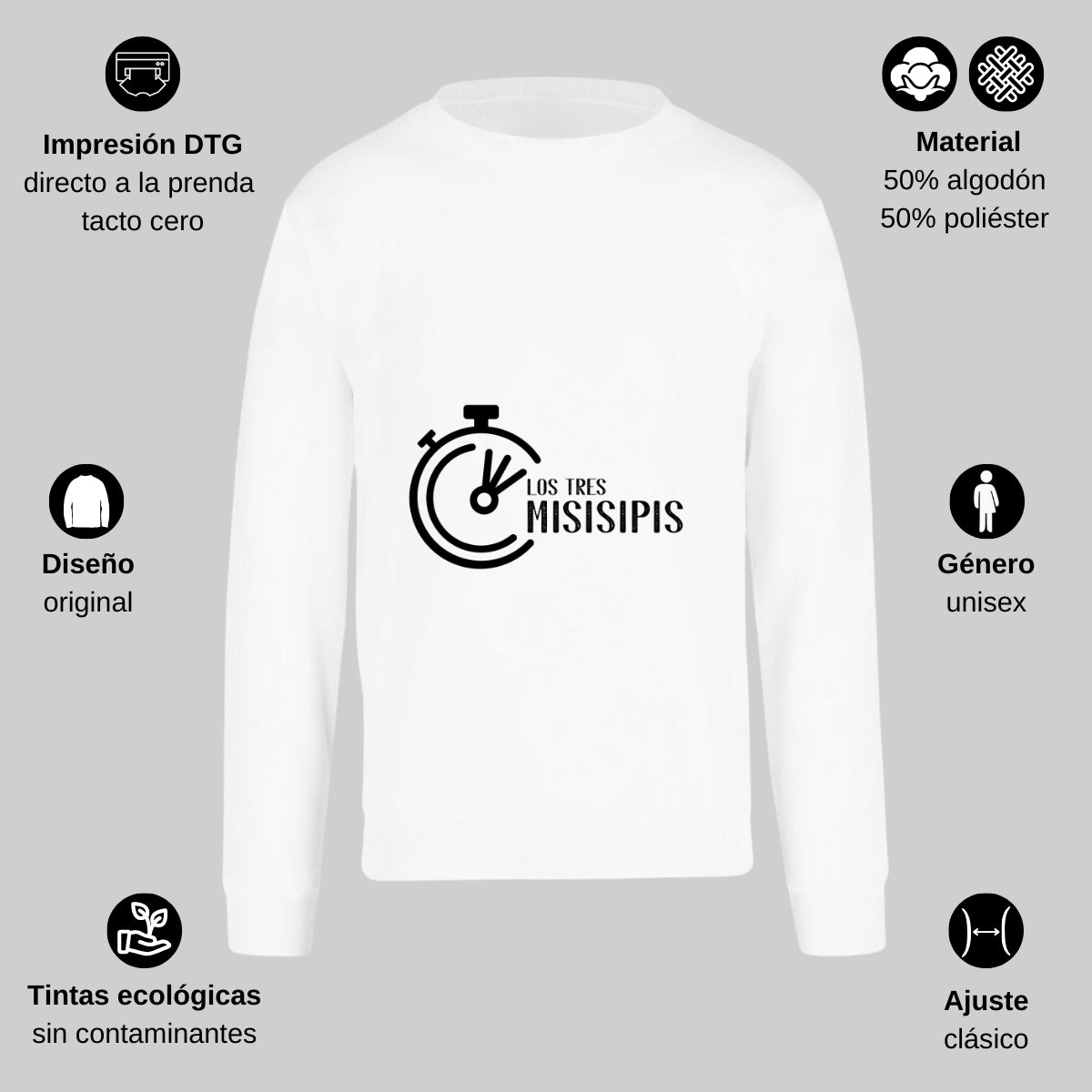 Sudadera Unisex Blanco Personalizable Logo