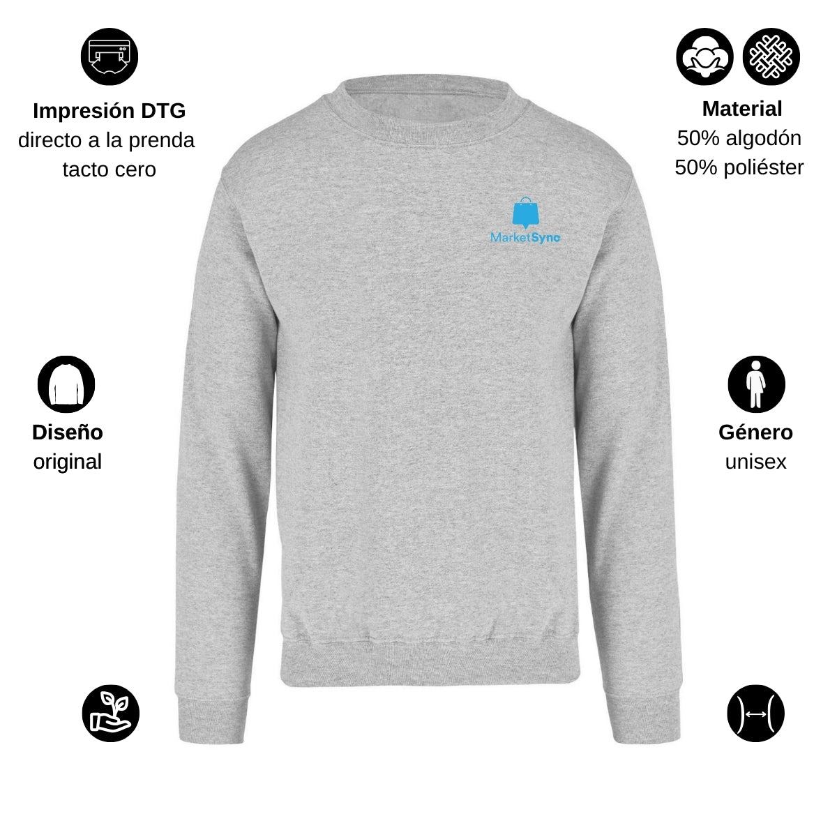 Sudadera Unisex Gris Personalizable Escudo