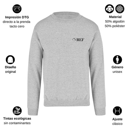 Sudadera Unisex Gris Personalizable Escudo