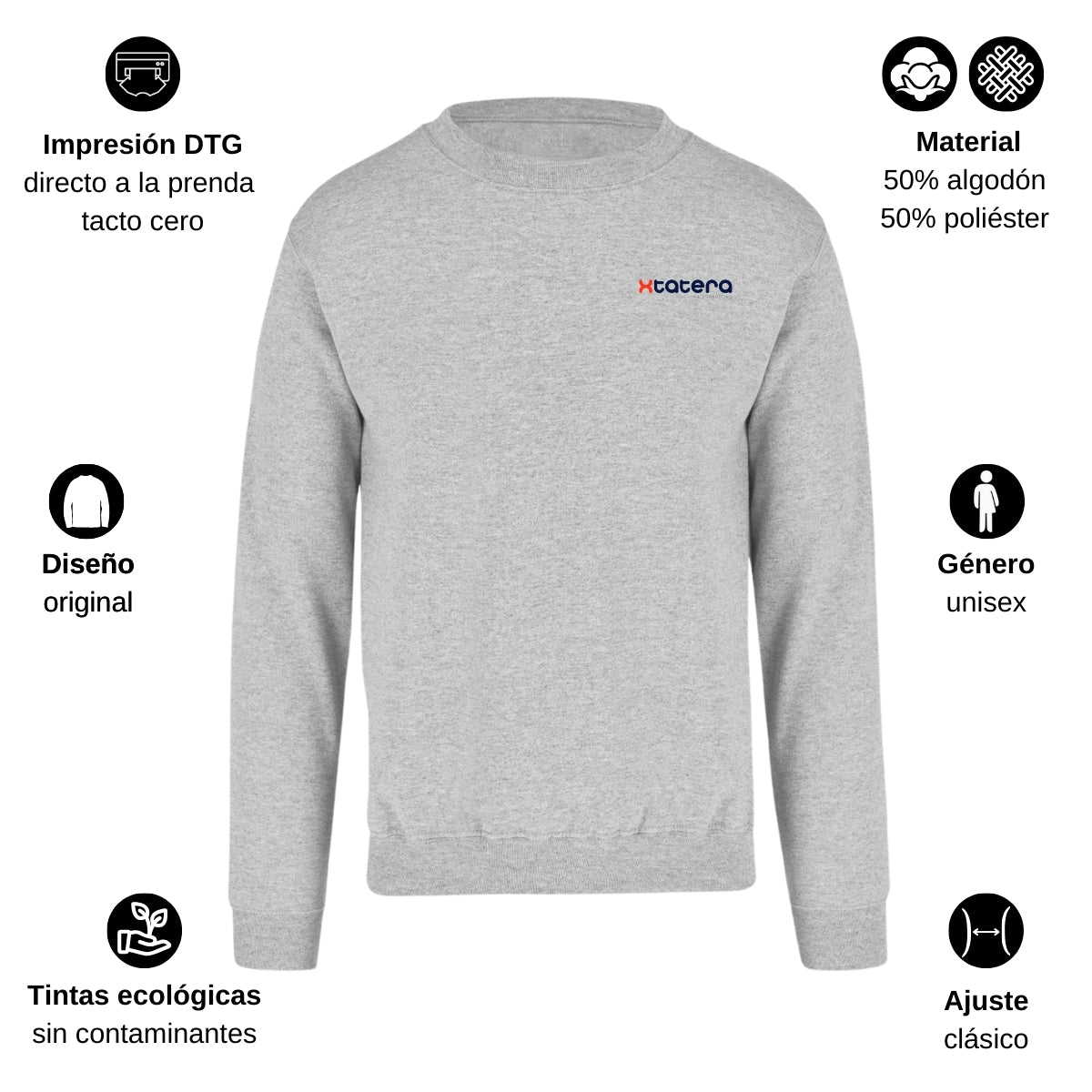Sudadera Unisex Gris Personalizable Escudo