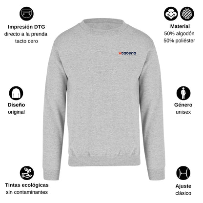 Sudadera Unisex Gris Personalizable Escudo