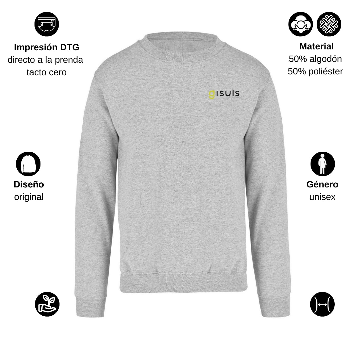 Sudadera Unisex Gris Personalizable Escudo