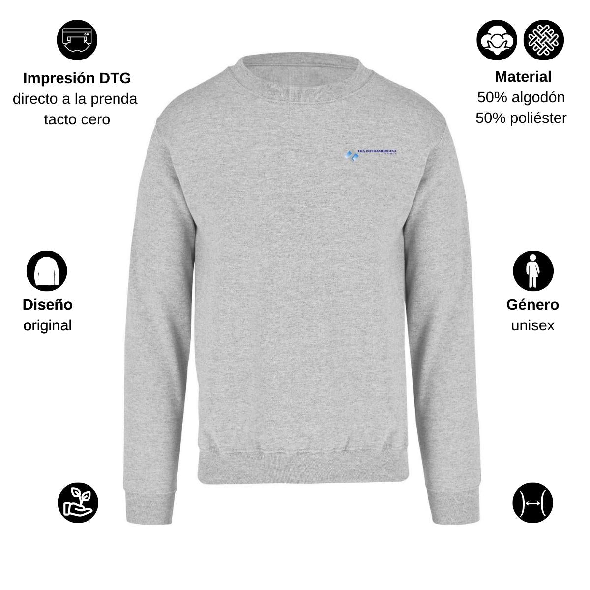 Sudadera Unisex Gris Personalizable Escudo