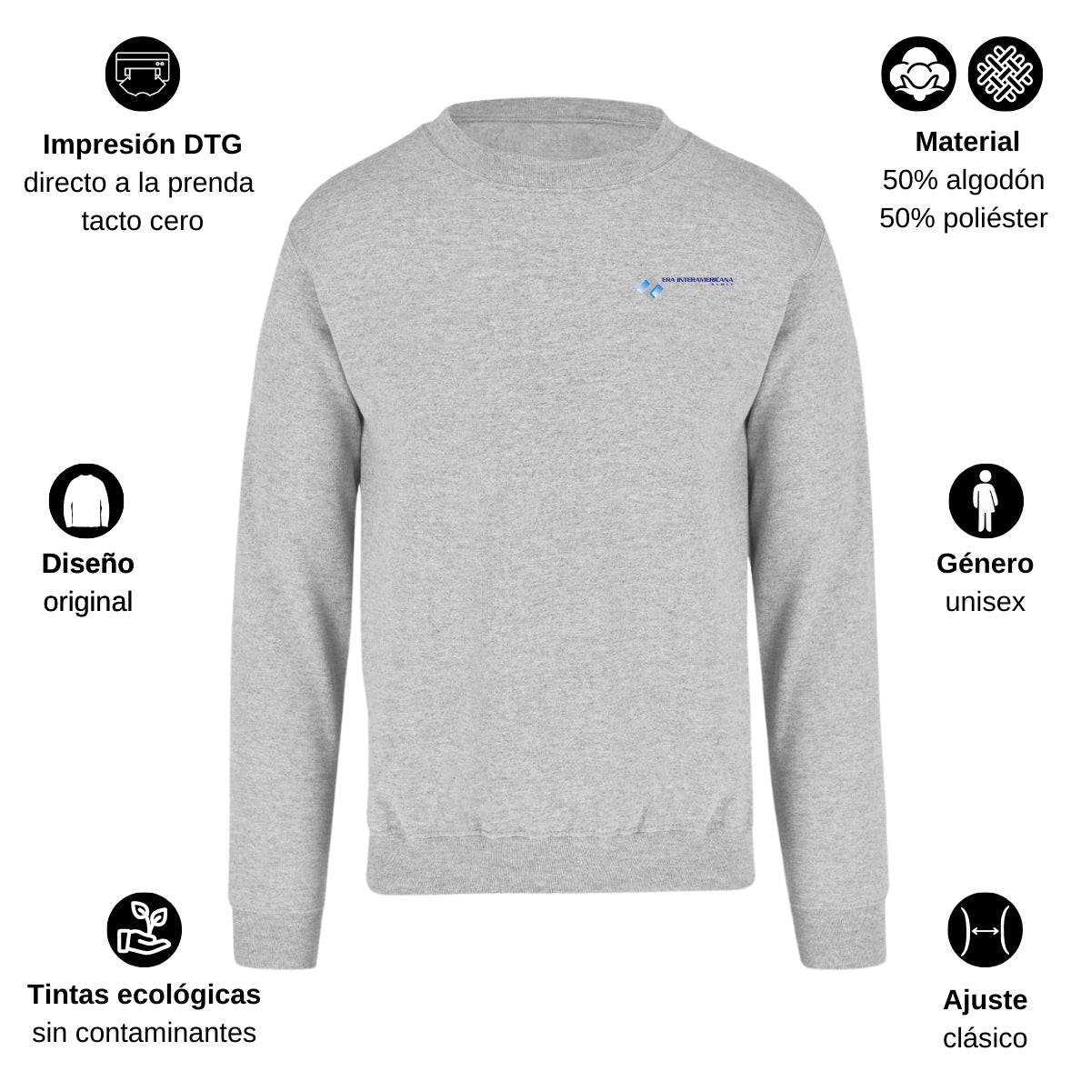 Sudadera Unisex Gris Personalizable Escudo