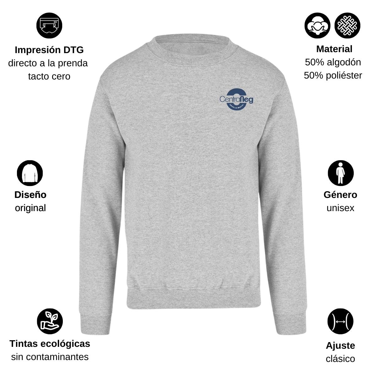 Sudadera Unisex Gris Personalizable Escudo