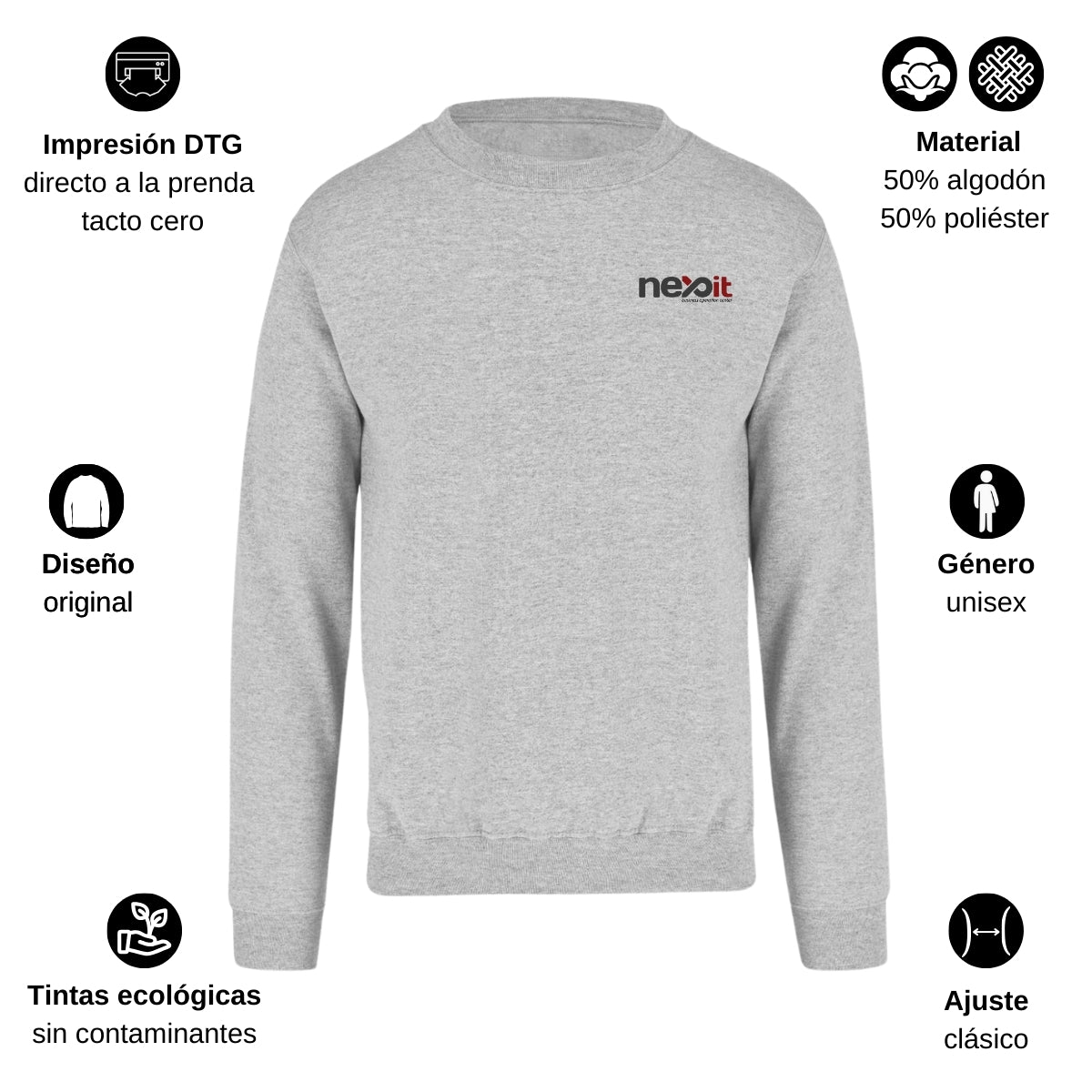 Sudadera Unisex Gris Personalizable Escudo