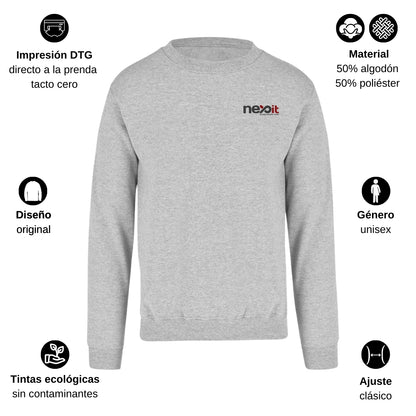 Sudadera Unisex Gris Personalizable Escudo