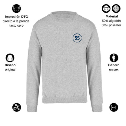 Sudadera Unisex Gris Personalizable Escudo