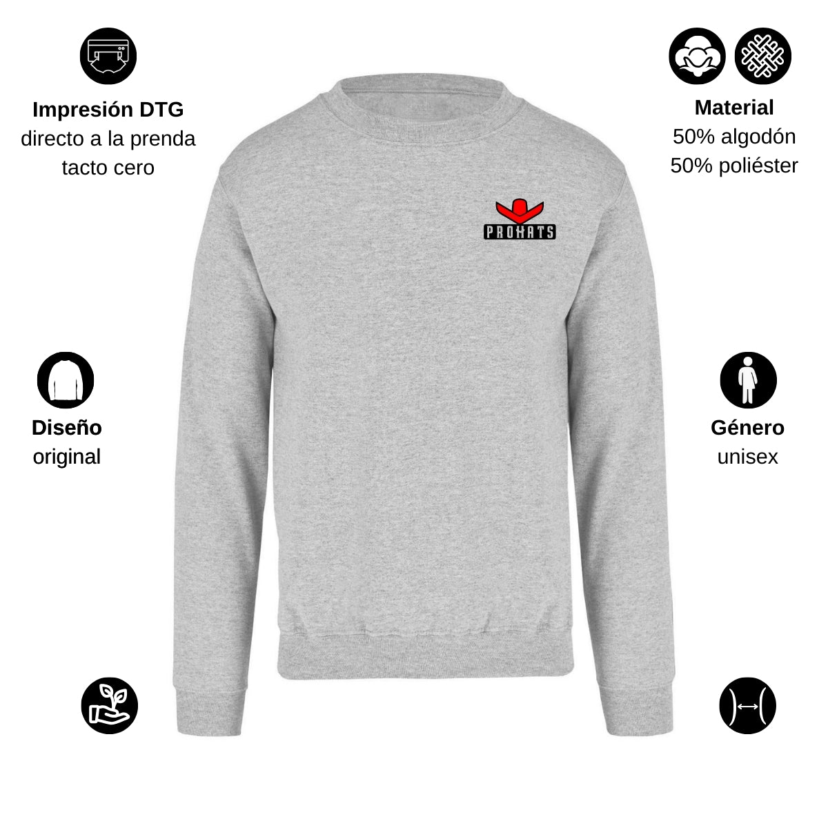 Sudadera Unisex Gris Personalizable Escudo