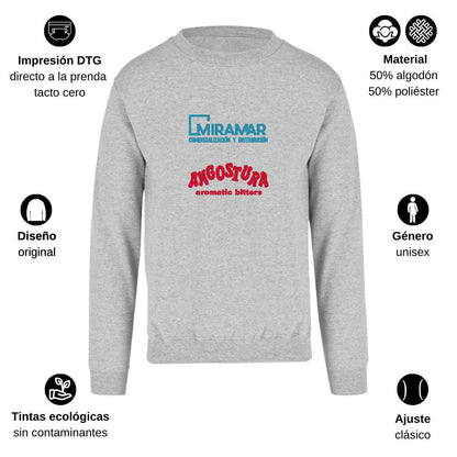 Sudadera Unisex Gris Personalizable Logo