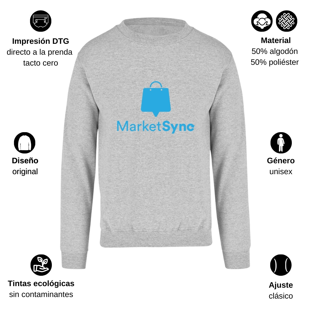 Sudadera Unisex Gris Personalizable Logo