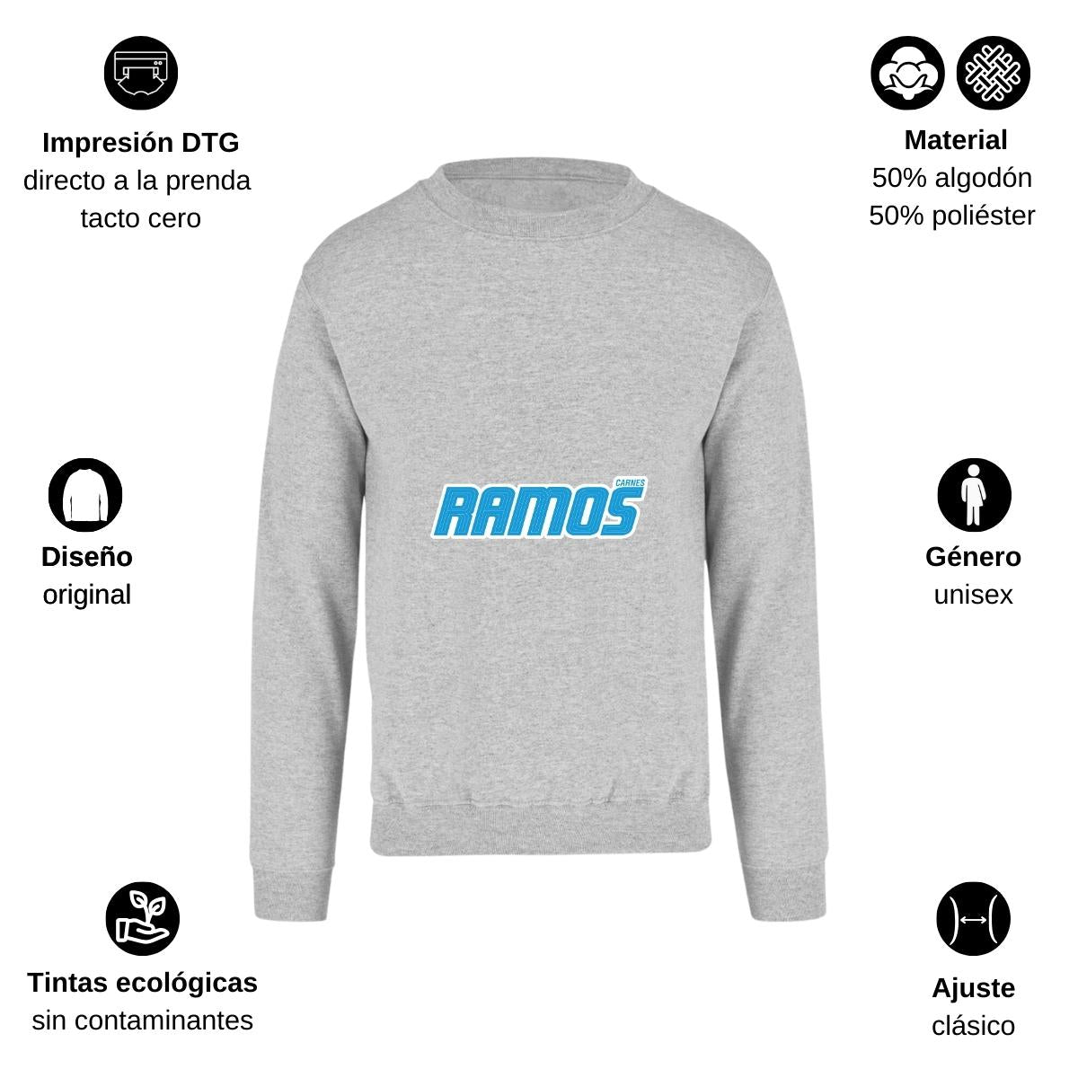 Sudadera Unisex Gris Personalizable Logo
