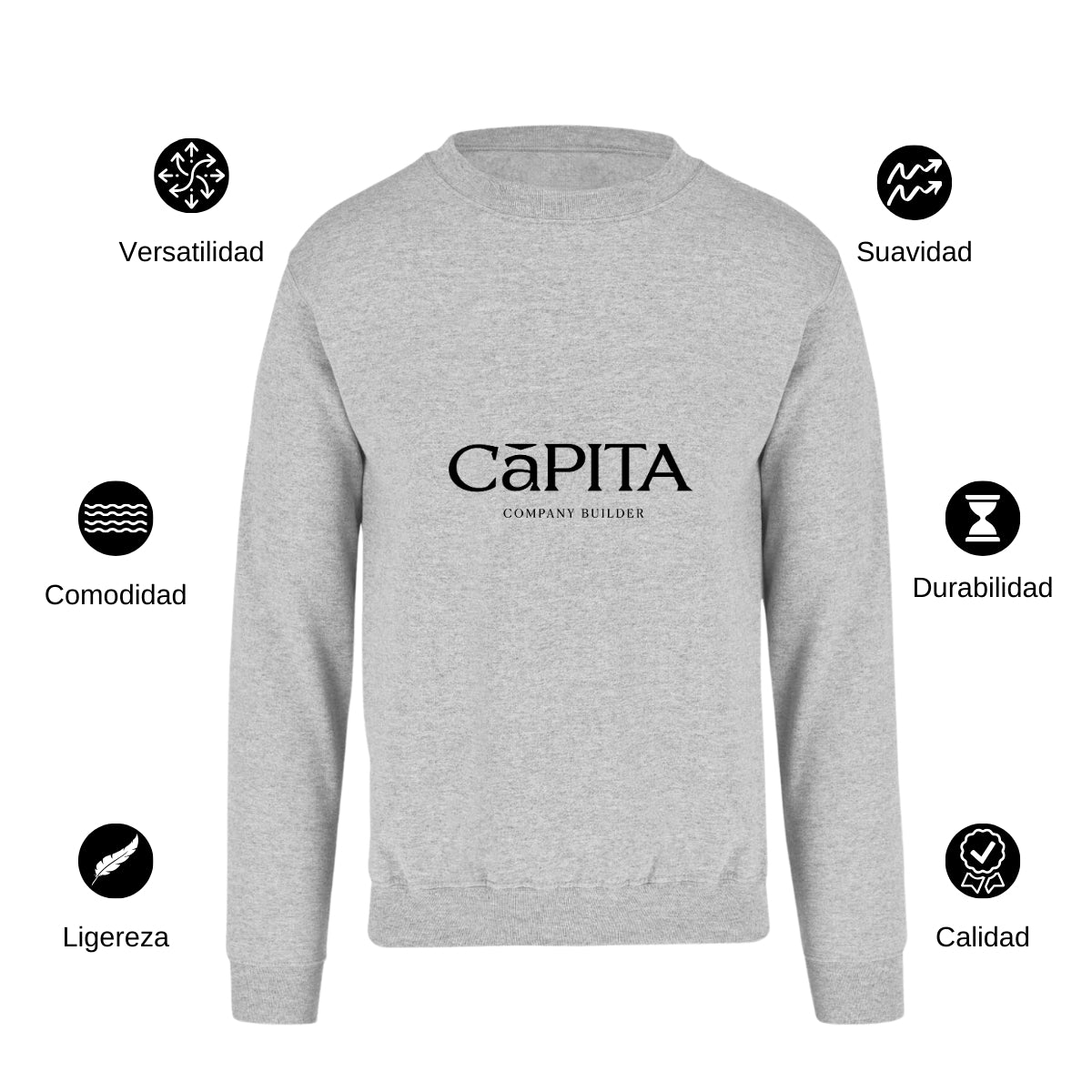Sudadera Unisex Gris Personalizable Logo