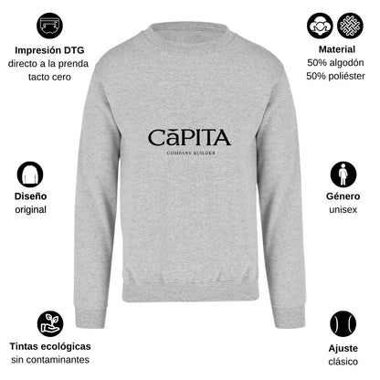 Sudadera Unisex Gris Personalizable Logo